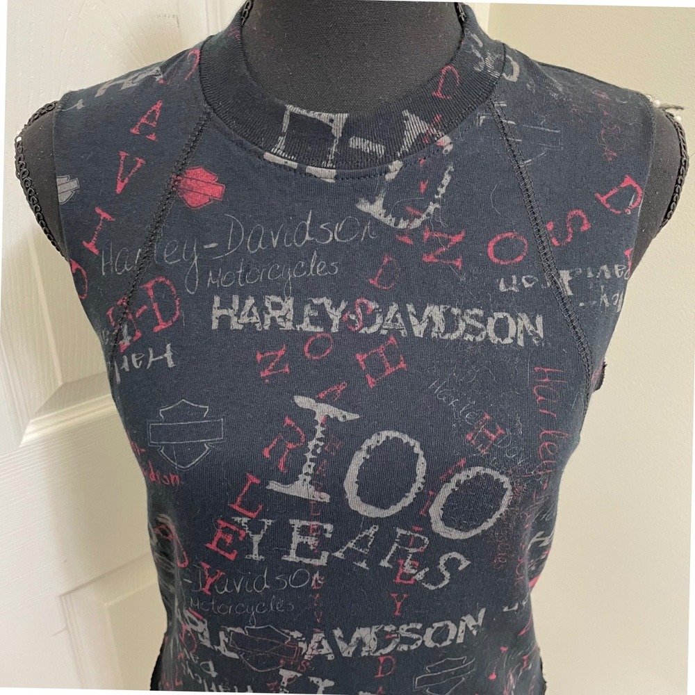 Vintage Harley Davidson 100th Anniversary Muscle Tank Top Big Moose Y2K M USA - Picture 6 of 12